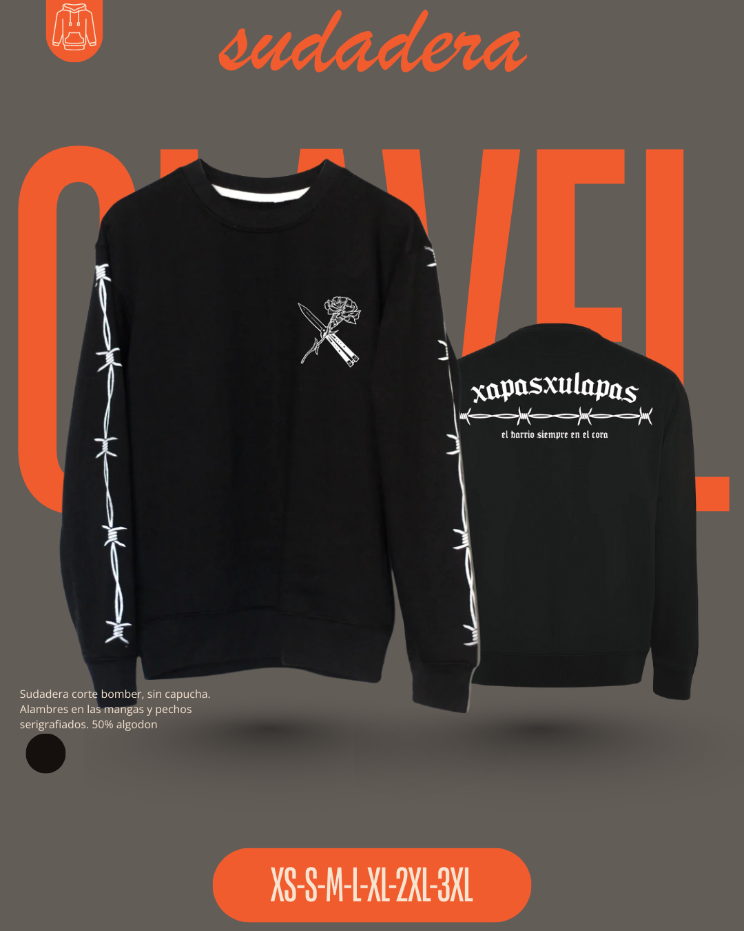 Sudadera CLAVEL Y MARIPOSA Alambres