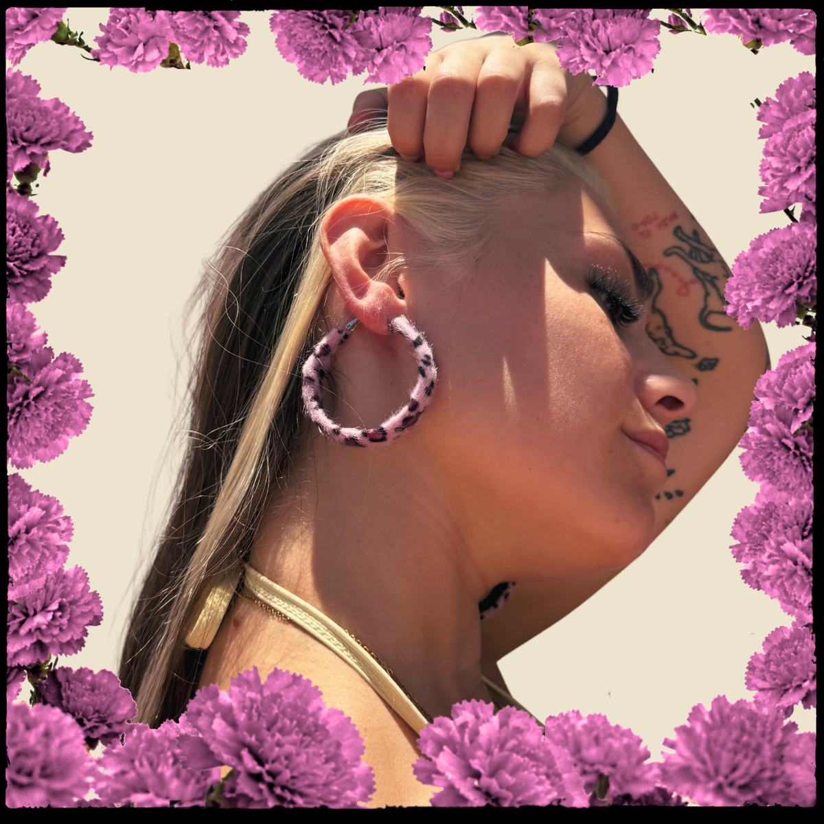 AROS LEOPARDO ATERCIOPELADOS ROSA