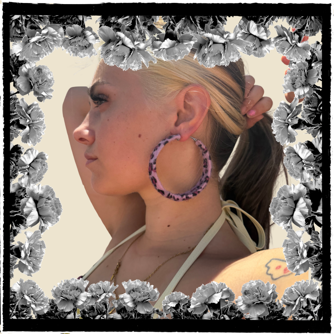 AROS LEOPARDO ATERCIOPELADOS ROSA