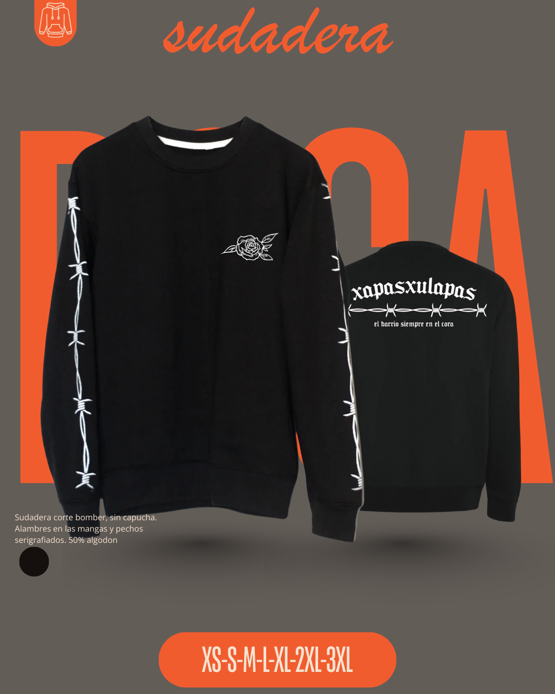 Sudadera ROSA Alambres