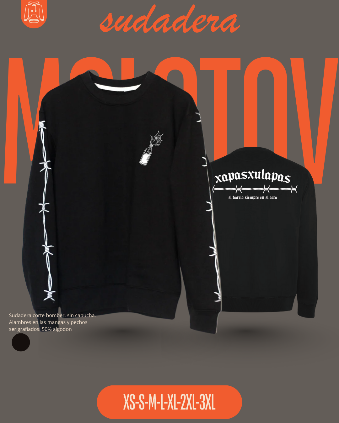 Sudadera MOLOTOV Alambres