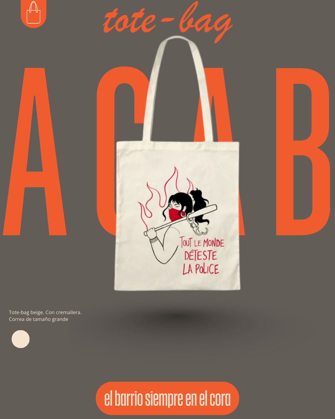 Tote Bag TOUT LE MONDE DÉTESTE LA POLICE