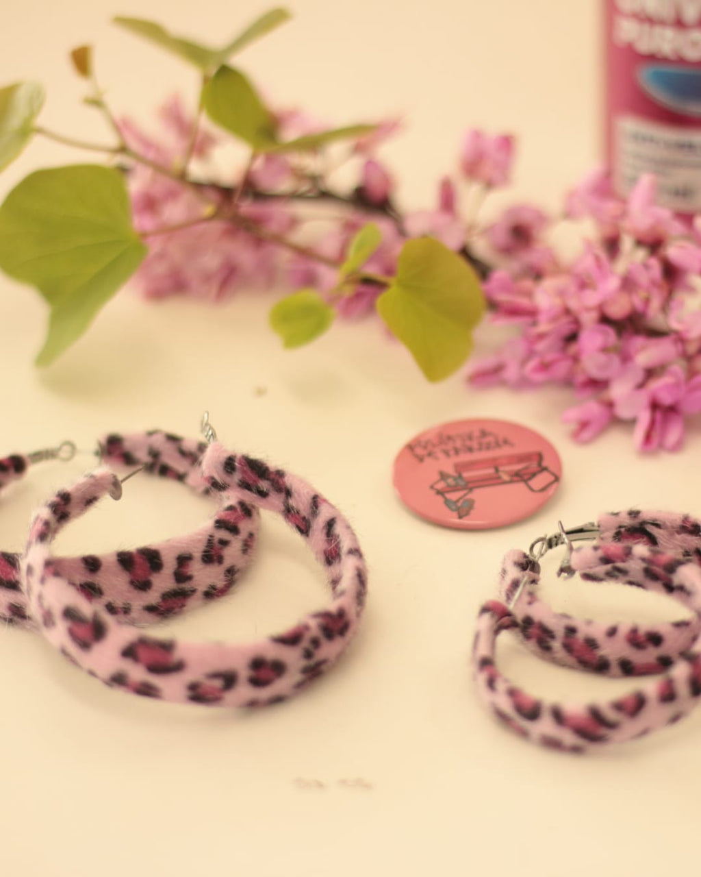 AROS LEOPARDO ATERCIOPELADOS ROSA