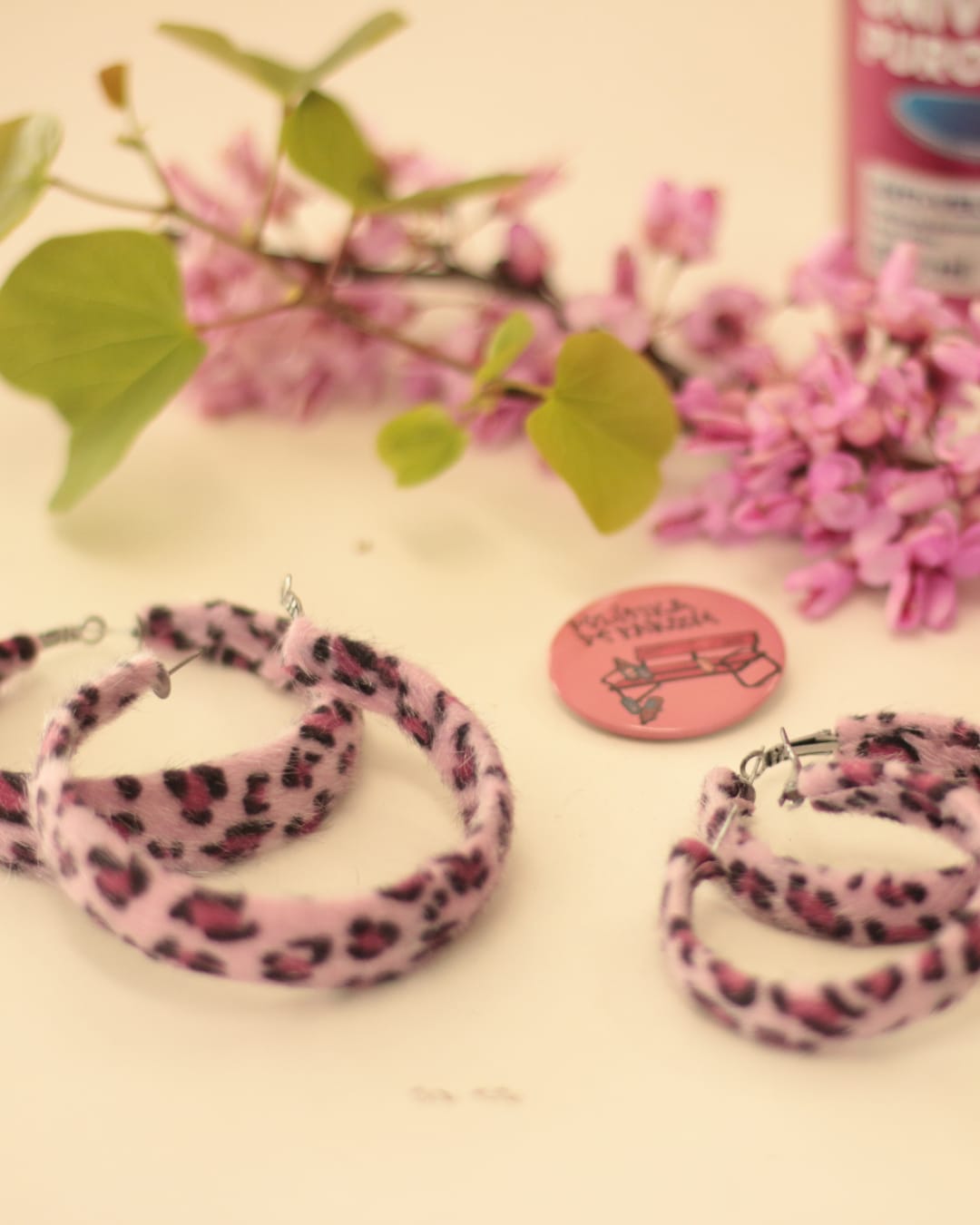 AROS LEOPARDO ATERCIOPELADOS ROSA